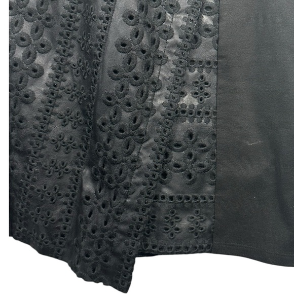 BCBGMaxazria women's embroidered faux leather black mini dress Small NWT - Picture 6 of 6